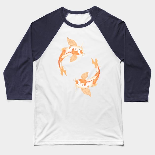 Koi Fish Double Baseball T-Shirt by SkippinStyleCo